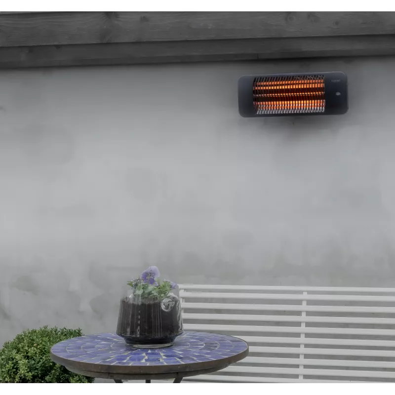 Kvartsisähkölämmitin SUNRED LUG-2000W — 2000 W, kvartsilasielementti, ulkokäyttöön, seinäasennus, IP24, musta
