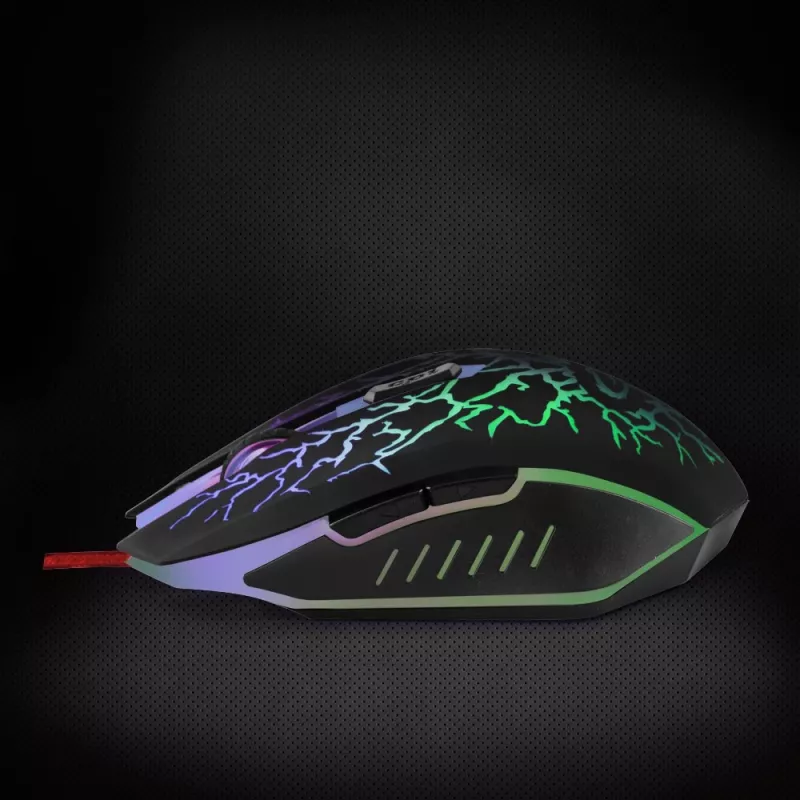 Esperanza MX211 LIGHTNING - hiiri - USB - hiiri - optinen - 6 painiketta - musta