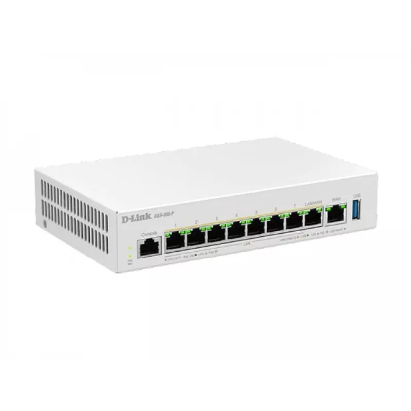 D-Link DBR-600-P/B Business PoE -reititin, Ethernet WAN, 2,5 Gigabit Ethernet, valkoinen