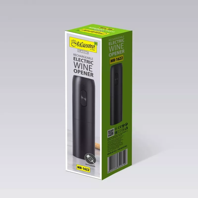 MAESTRO MR-1622 sähköinen USB-viinipullonavaaja