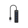 UNITEK uHUB Q4 USB 3.2 Gen 1 (3.1 Gen 1) Type-A 5000 Mbit/s musta