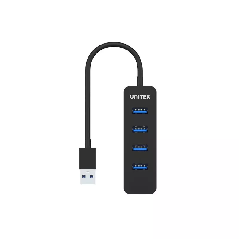 UNITEK uHUB Q4 USB 3.2 Gen 1 (3.1 Gen 1) Type-A 5000 Mbit/s musta