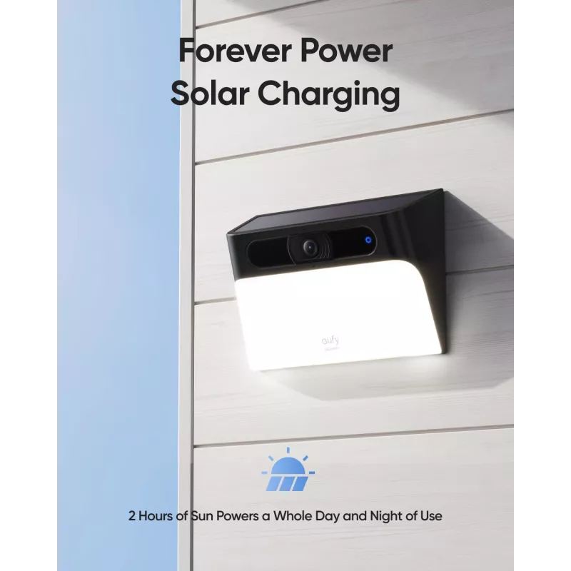 Anker Innovations Eufy Solar Wall Light Cam S120 - verkon valvontakamera - säänkestävä - väri (päivä/yö)