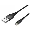 NATEC kaapeli USB-C/A 2.0 1 m prati LED musta nylon