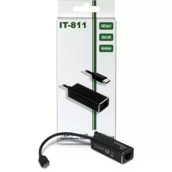 Inter-Tech Argus IT-811 - verkkosovitin - USB-C - Gigabit Ethernet - musta (88885438)