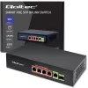 Ethernet PoE -kytkin QOLTEC 52296 — 4x RJ45 PoE-porttia, 1x RJ45 uplink