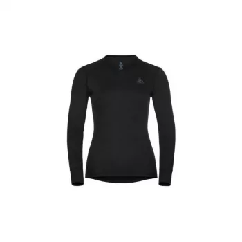 Odlo BL TOP pyöreä pääntie pitkähihainen ACTIVE WARM ECO naisten t-paita, koko S, musta