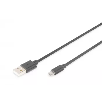 Assmann USB 2.0 -liitäntäkaapeli. Type-A - Micro-B M/M. 3,0 m. USB 2.0 -yhteensopiva. UL. musta (AK-300110-030-S)