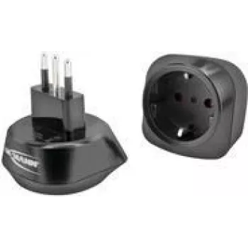 ANSMANN 1250-0035 matkasovitin EU Italiaan, tyyppi C/F tyyppi L, suojakosketin, suojausluokka I ja II, 250 V / 10 A / 2500 W