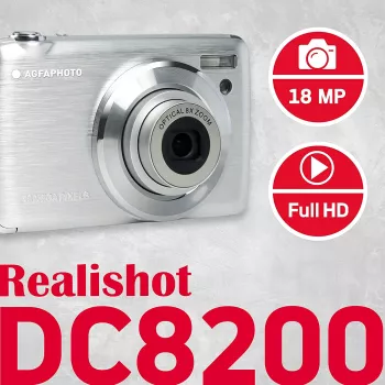 Agfa Photo DC8200 hopea + laukku + SD-kortti 16 GB
