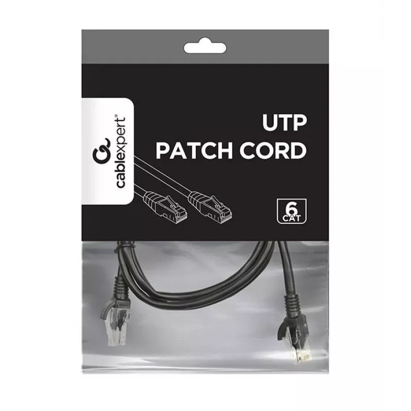Verkkokaapeli Gembird PP6U-1M RJ-45 Cat6 1 m musta