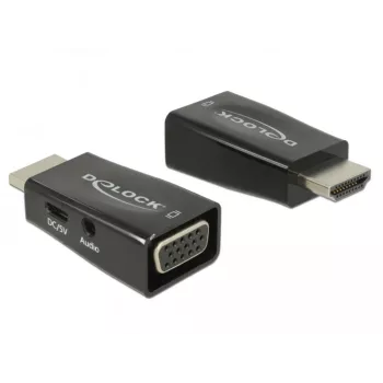 Sovitin DeLOCK 65901 HDMI A - VGA & 3,5 mm ääni musta