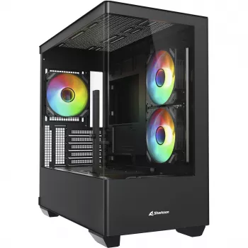 PC-kotelo Sharkoon Elite Shark CM100 Tower Micro-ATX, ilman virtalähdettä, musta