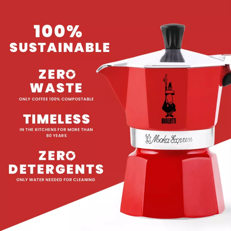 Bialetti Moka Express mokkapannu punainen