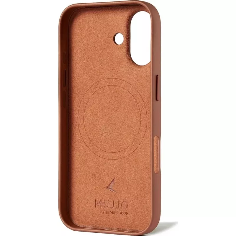Mujjo Full Leather Case MagSafe -kotelo iPhone 17 ruskea