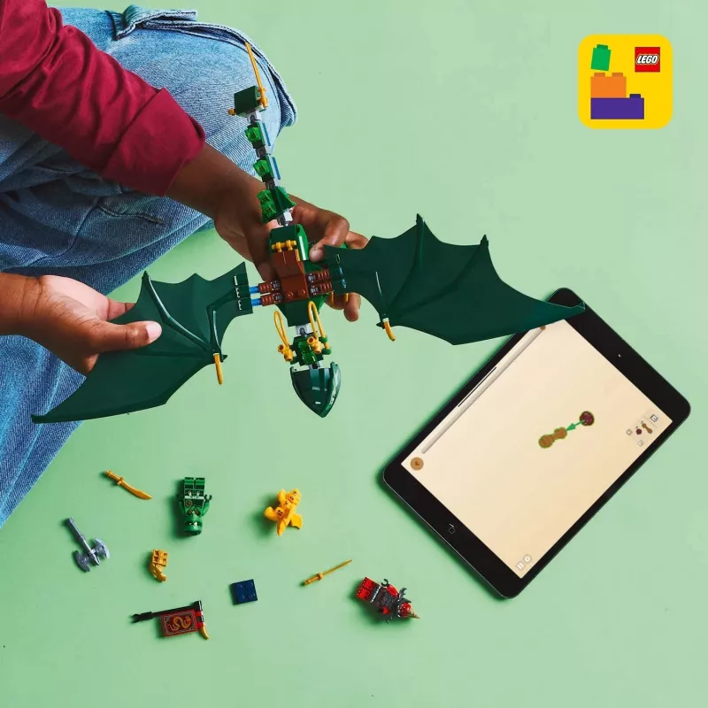 Rakennuslelu LEGO NINJAGO 71829 Lloyds Green Forest Dragon, 128 osaa, 2 minifiguuria, yli 6-vuotiaille