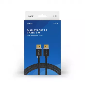 SAVIO DISPLAYPORT (M) - DISPLAYPORT (M) KAAPELI, V1.4, 3 m, CL-176