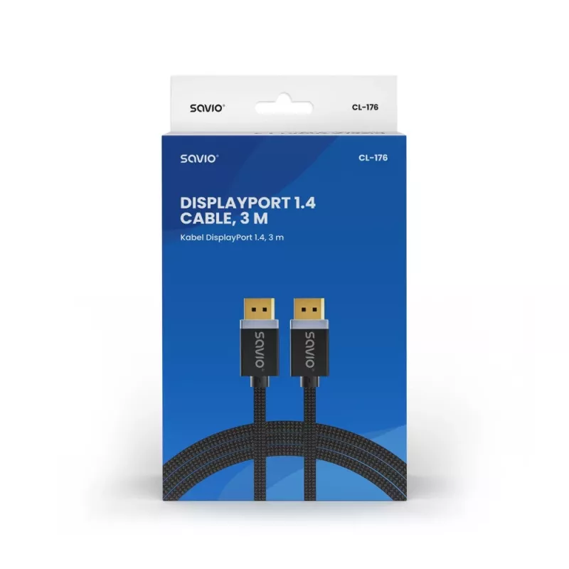 SAVIO DISPLAYPORT (M) - DISPLAYPORT (M) KAAPELI, V1.4, 3 m, CL-176