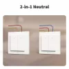 AQARA valokatkaisin H2 EU (4 painiketta, 2 kanavaa) (WS-K08D) – Zigbee- ja Thread-seinäkatkaisin 2 releellä