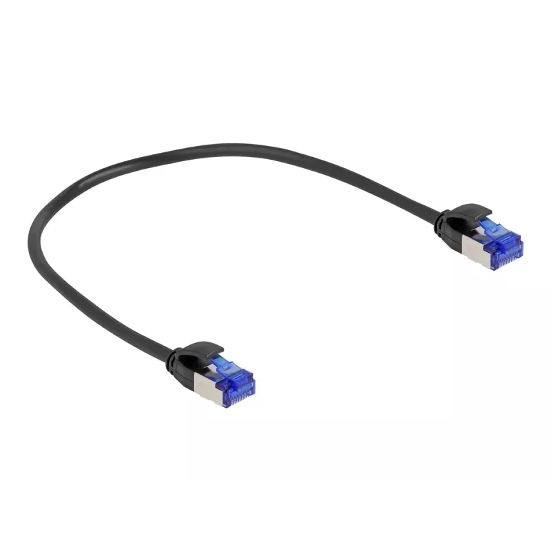 Verkkokaapeli DeLOCK RJ45 Cat.6A S/FTP ohut 0,25 m musta