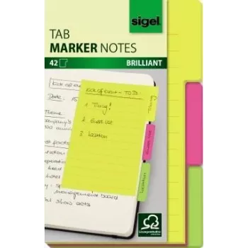 Välilehtimerkinnät Notes sigel HN206, 98×148 mm arkit, 42 arkkia