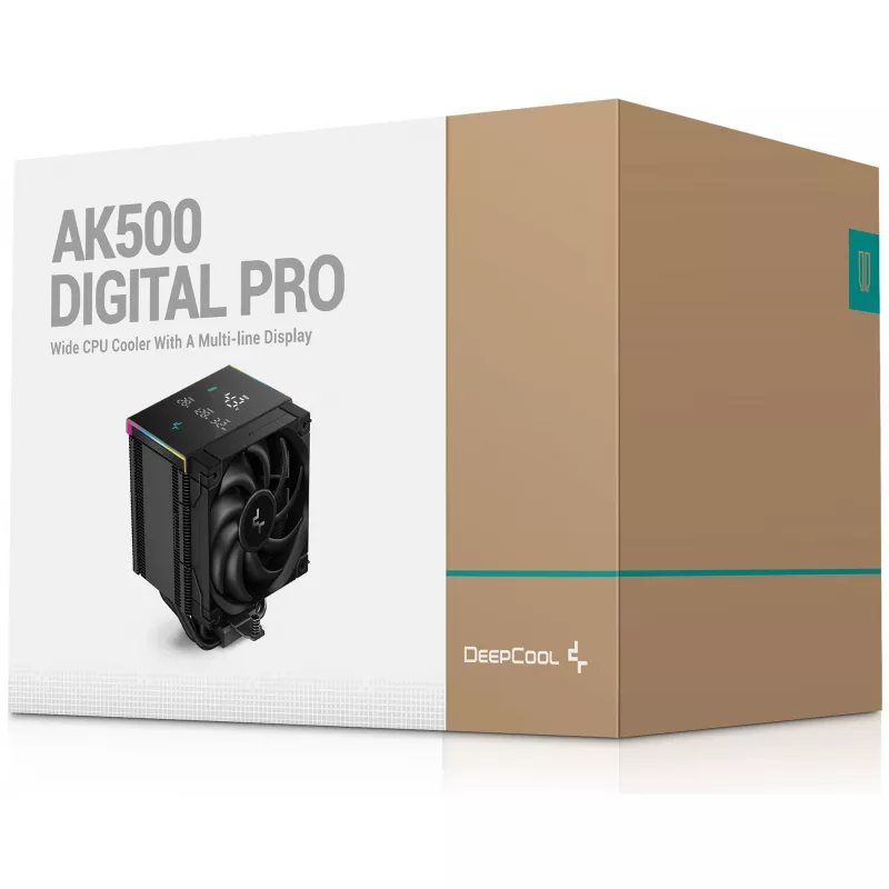 Ilmajäähdytin DeepCool AK500 Digital Pro 12 cm musta Fluid-Dynamic-laakeri