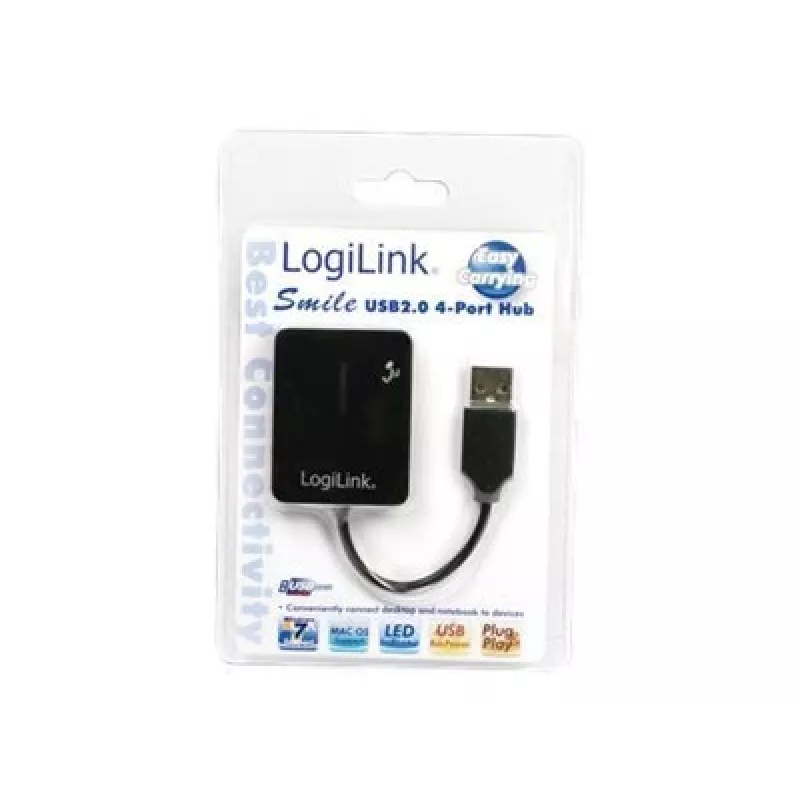USB-keskitin LOGILINK UA0139 – 4-porttinen USB 2.0, 480 Mbit/s, musta