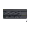 Logitech Wireless Touch Keyboard K400 Plus - näppäimistö - langaton - 2,4 GHz - sveitsiläinen - musta