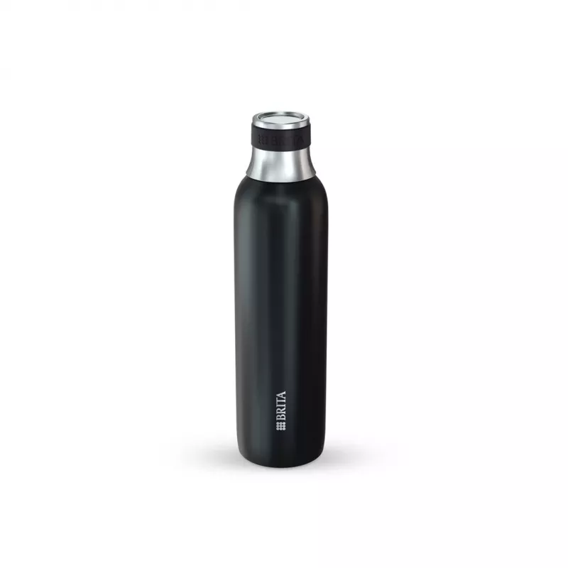BRITA hiilihapotusvesipullo 650 ml, ruostumaton teräs, musta, konepesunkestävä