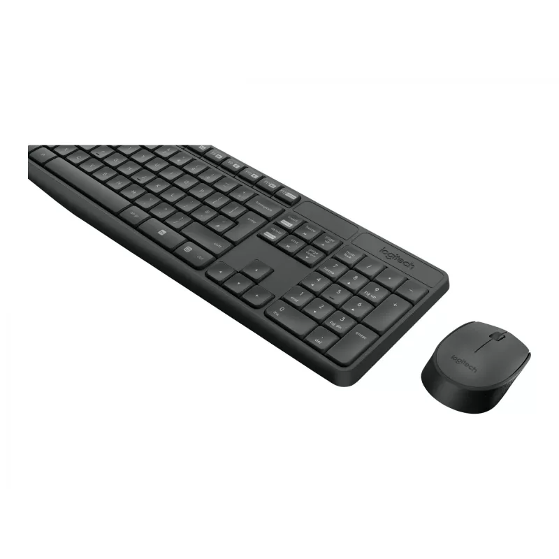 Logitech MK235 kestävä langaton näppäimistö- ja hiirisarja harmaana