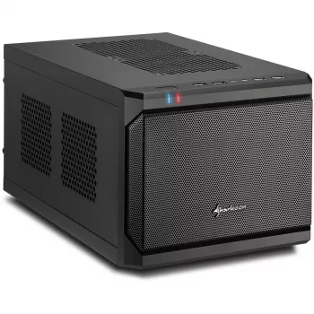 Sharkoon QB One musta - Midi/Minitower ITX, Mini-ITX 3,5 - PC-/Server virtalähde jäähdytin - USB, USB 2.0, USB 3.0