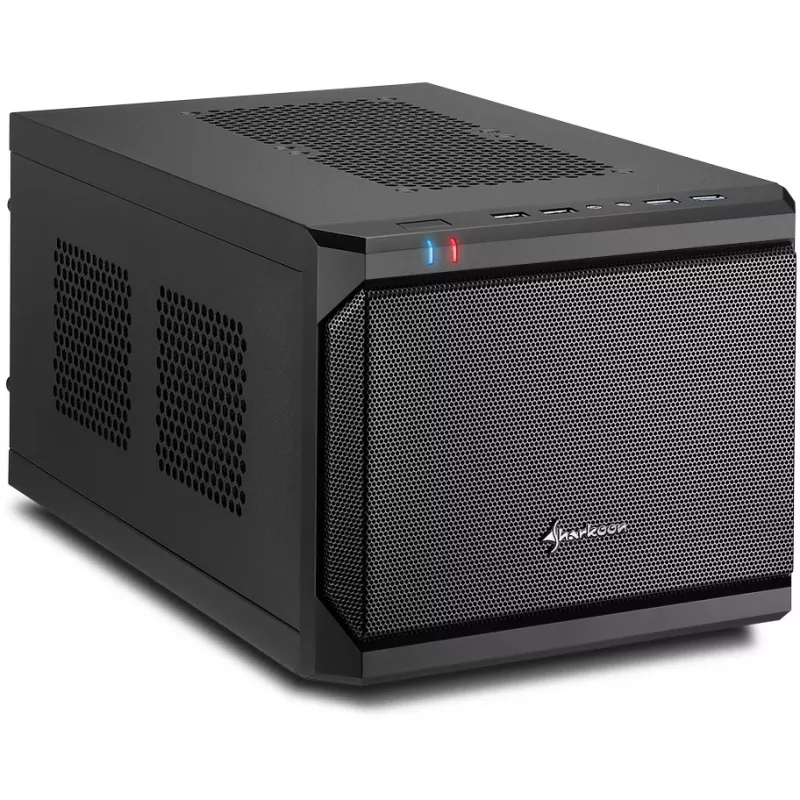 Sharkoon QB One musta - Midi/Minitower ITX, Mini-ITX 3,5 - PC-/Server virtalähde jäähdytin - USB, USB 2.0, USB 3.0