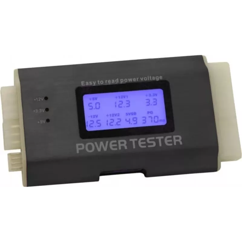 DeLOCK 18159 virtalähteen testeri III ATX/BTX/ITX, musta/valkoinen