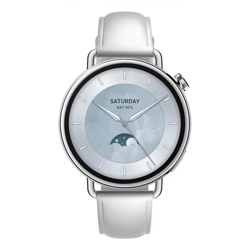Xiaomi Watch S4 41 mm, valkoinen, nahkaranneke