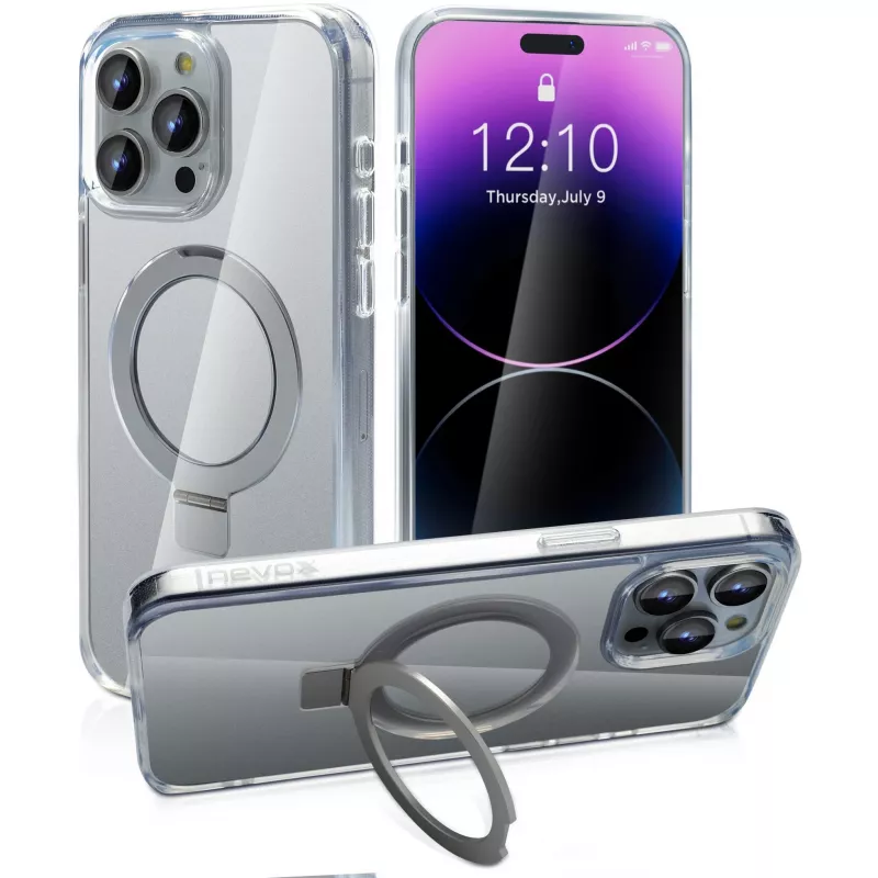 StyleShell SHOCKFlex jalustatoiminnolla, puhelinkotelo läpinäkyvä, iPhone 16 Pro Max, MagSafe-yhteensopiva