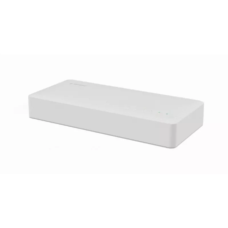 Hallitsematon kytkin GEMBIRD NSW-G8-01 – 8× Gigabit Ethernet (10/100/1000), valkoinen, DC 5V