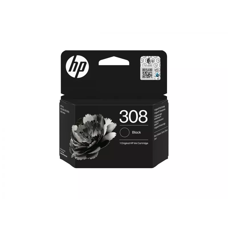 HP 308 musta alkuperäinen mustekasetti
