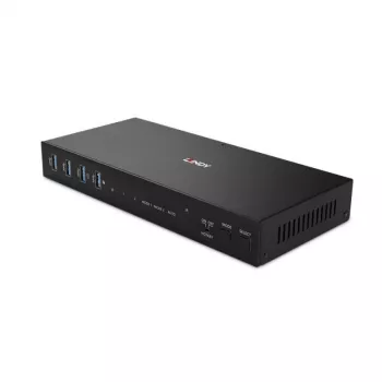 Lindy 2 portin Dual Head HDMI 4K60, USB 3.0 KVM-kytkin, 4096 x 2160 pikseliä, 4K Ultra HD, musta