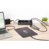 Jatkojohto DIGITUS 3-osainen 2×USB-A & 1×USB-C, 3 AC-pistorasiaa tyyppi E/F, 1,5 m kaapeli, musta