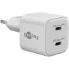 USB-C-pikalaturi Nano, PD, GaN, 35 W (valkoinen, 2x USB-C, Power Delivery 3.0)