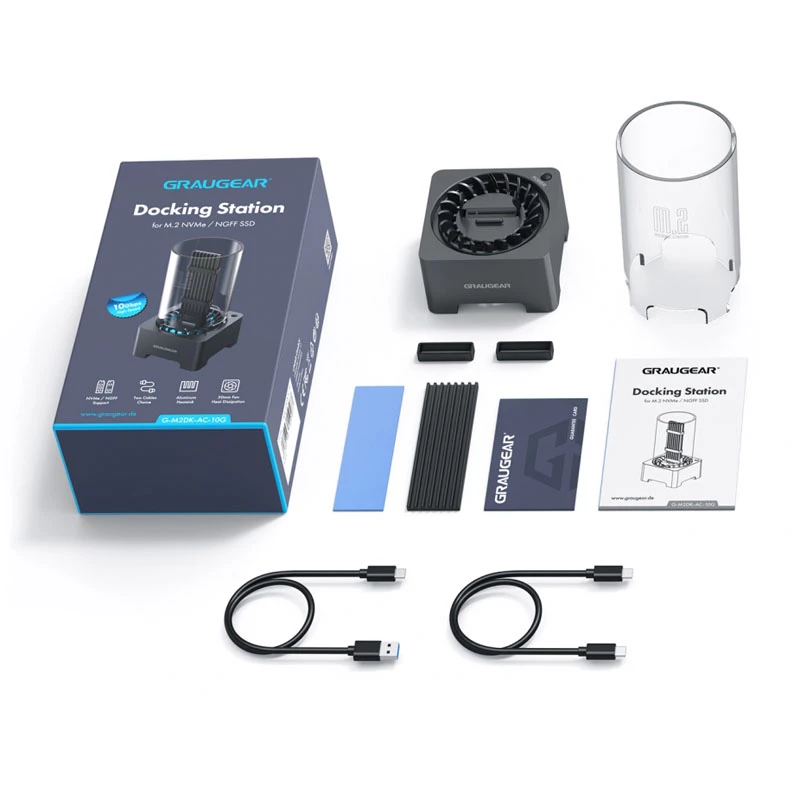 GRAUGEAR G-M2DK-AC-10G muistiaseman telakointiasema USB 3.2 Gen 2 (3.1 Gen 2) Type-C musta (G-M2DK-AC-10G)