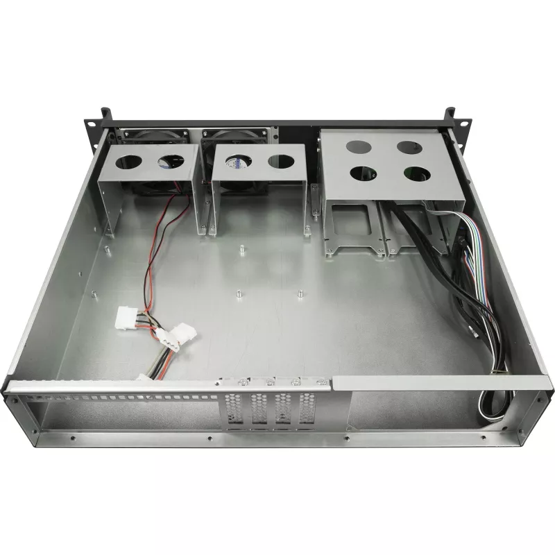 Inter-Tech 2U-K-240L 2U räkkiasennettava palvelinkotelo Micro-ATX-emolevylle, musta