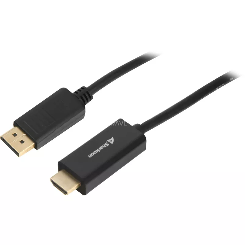 Sharkoon SHA DisplayPort 1.2 - HDMI 4K musta 3,0 m aktiivinen 4Kx2K 60Hz