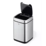 Roskakori Durable NO TOUCH 6L suorakaiteen muotoinen ruostumaton teräs hopea musta