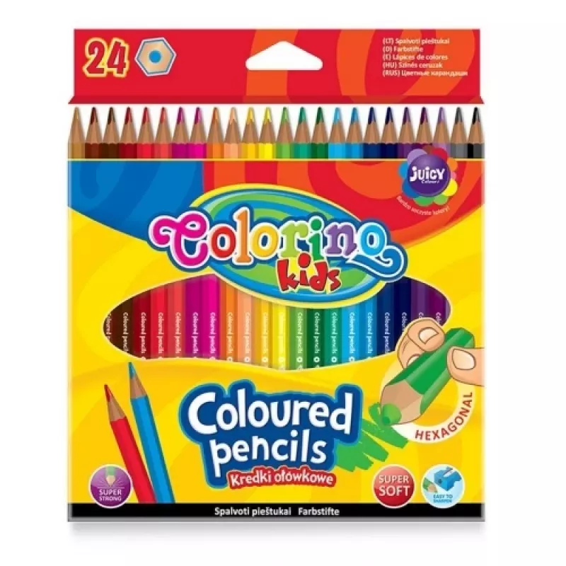 Colorino Kids kuusikulmaiset värikynät 24 väriä