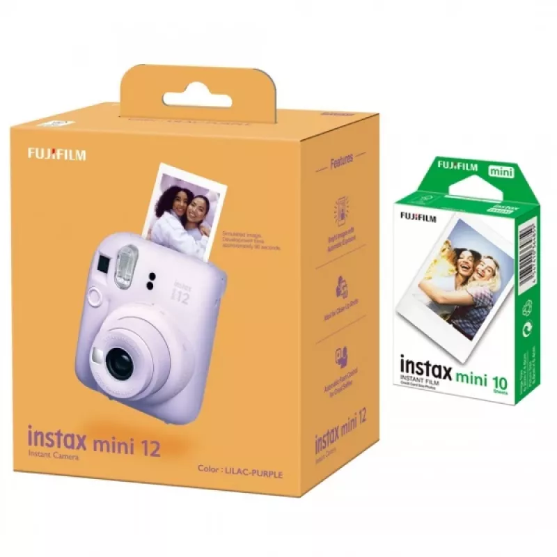 Pikakamera Fujifilm Instax Mini 12 violetti 10 kiiltävällä arkilla