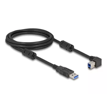 DeLOCK USB-kaapeli Type-A-pistoke - Type-B-pistoke 90° vasen kulma 2 m
