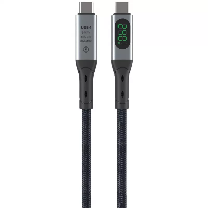 USB-kaapeli 4smarts 541438 USB4 Gen 2x2 1,5 m USB-C musta harmaa
