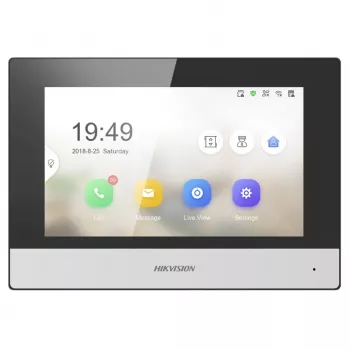 Hikvision DS-KH6320-WTE1 videopuhelinjärjestelmä 17,8 cm (7 inch) musta, hopea