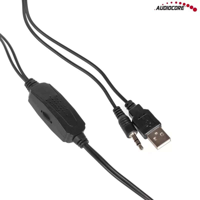 Audiocore AC865B 2.0 USB-tietokonekaiuttimet, 6 W, musta/sininen